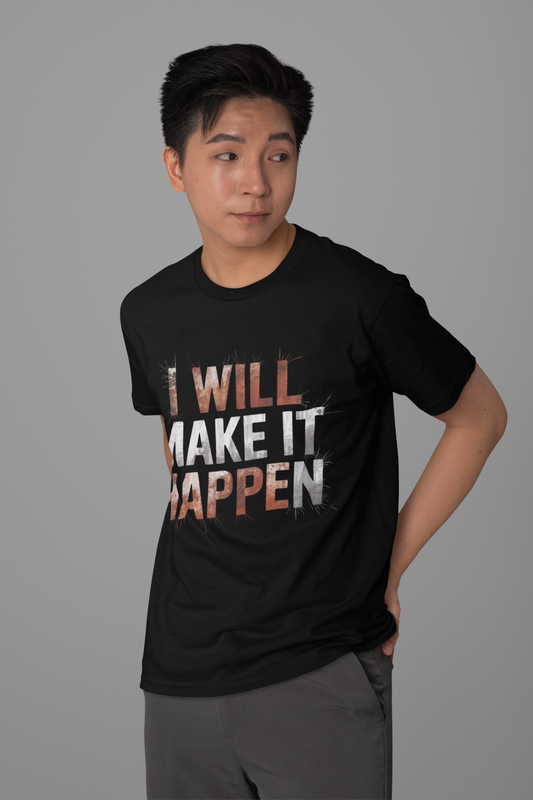 I Will Make it Happen - Cosmic Red Edition | Motivational Statement Tee