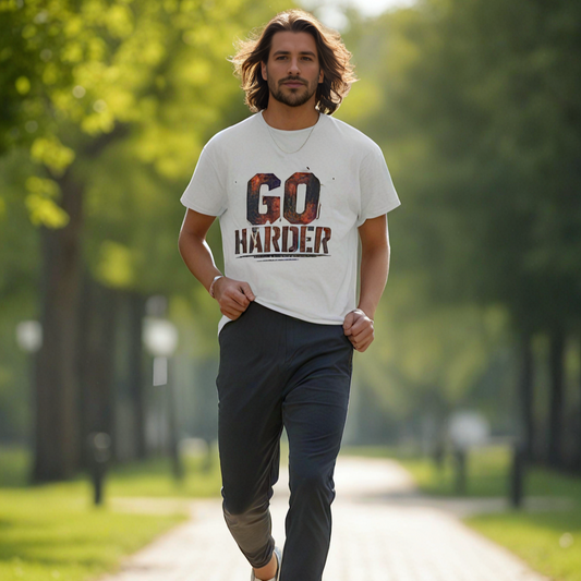 Go Harder - Bold Flame Edition | Motivational Statement Tee
