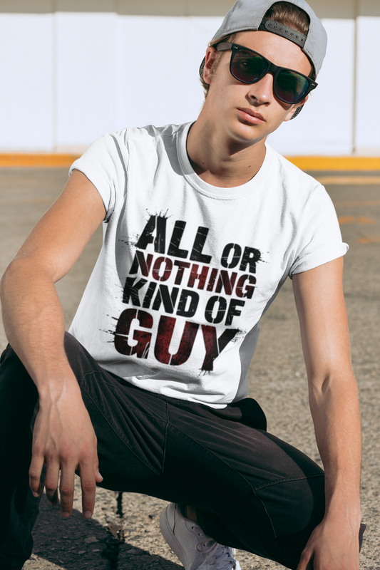 All Or Nothing - Grunge Red Edition | Motivational Statement Tee