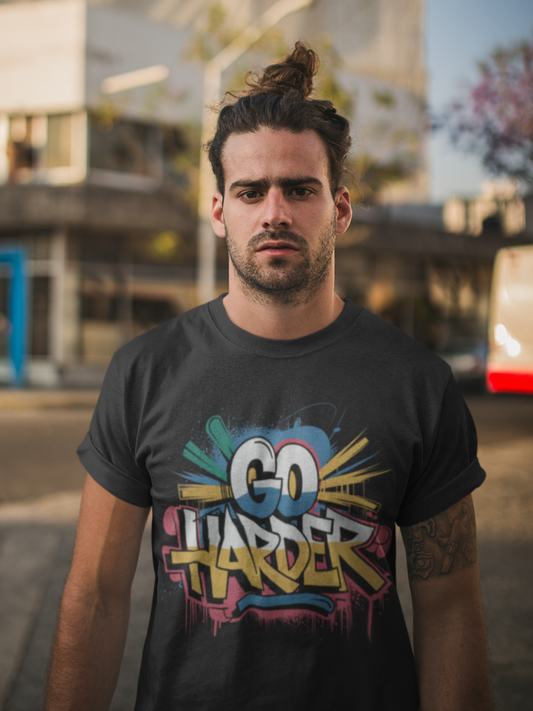 Go Harder - Urban Graffiti Edition | Motivational Statement Tee